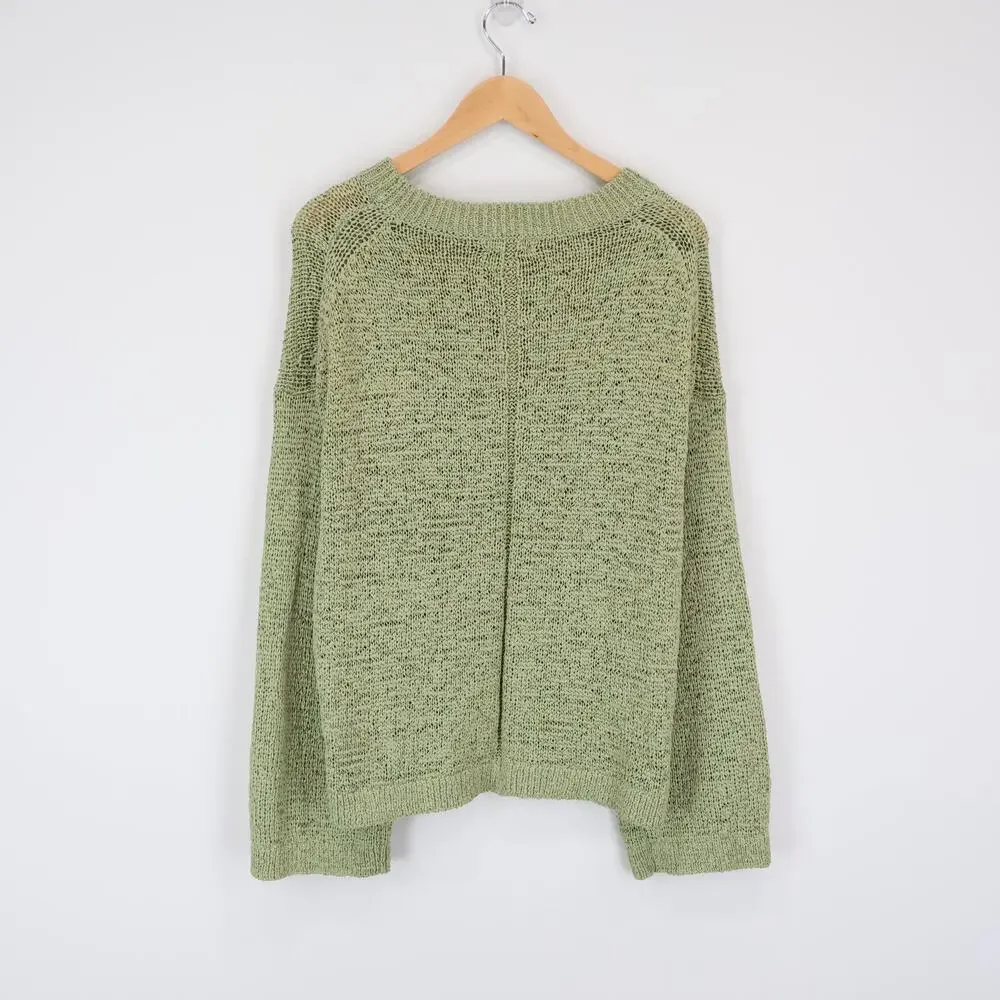 J.Crew Montauk Pullover Sweater Lakeshore Green Size Large NWT